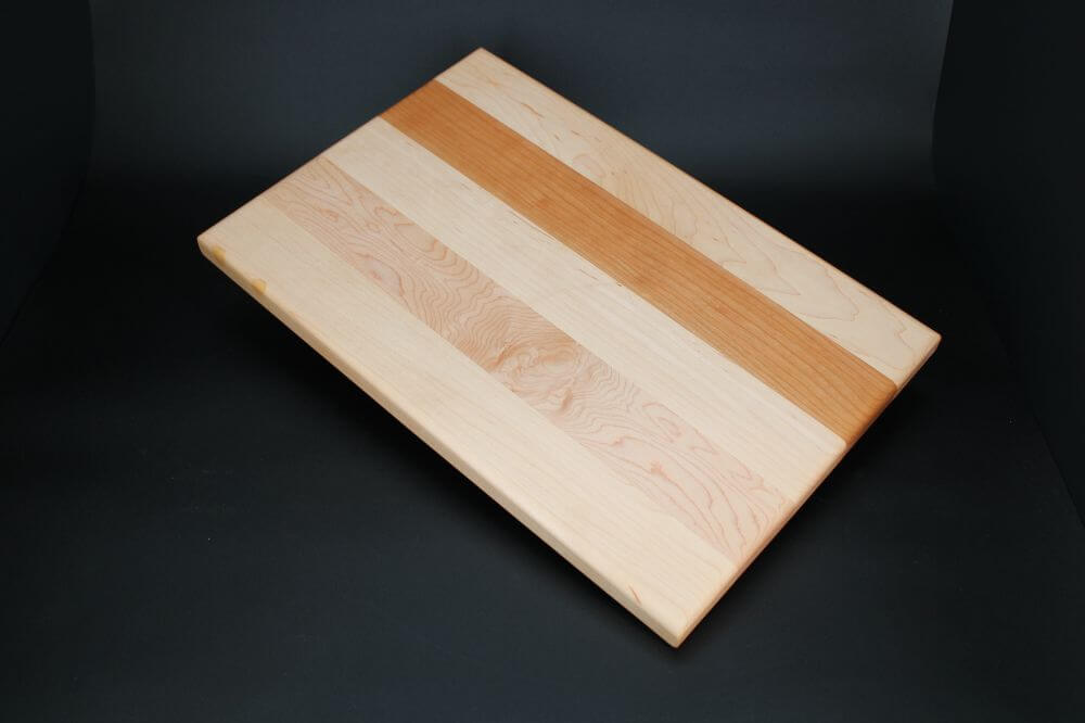 Maple Wood Cutting Board with Cherry Inlay Maple Offset Cutting Board