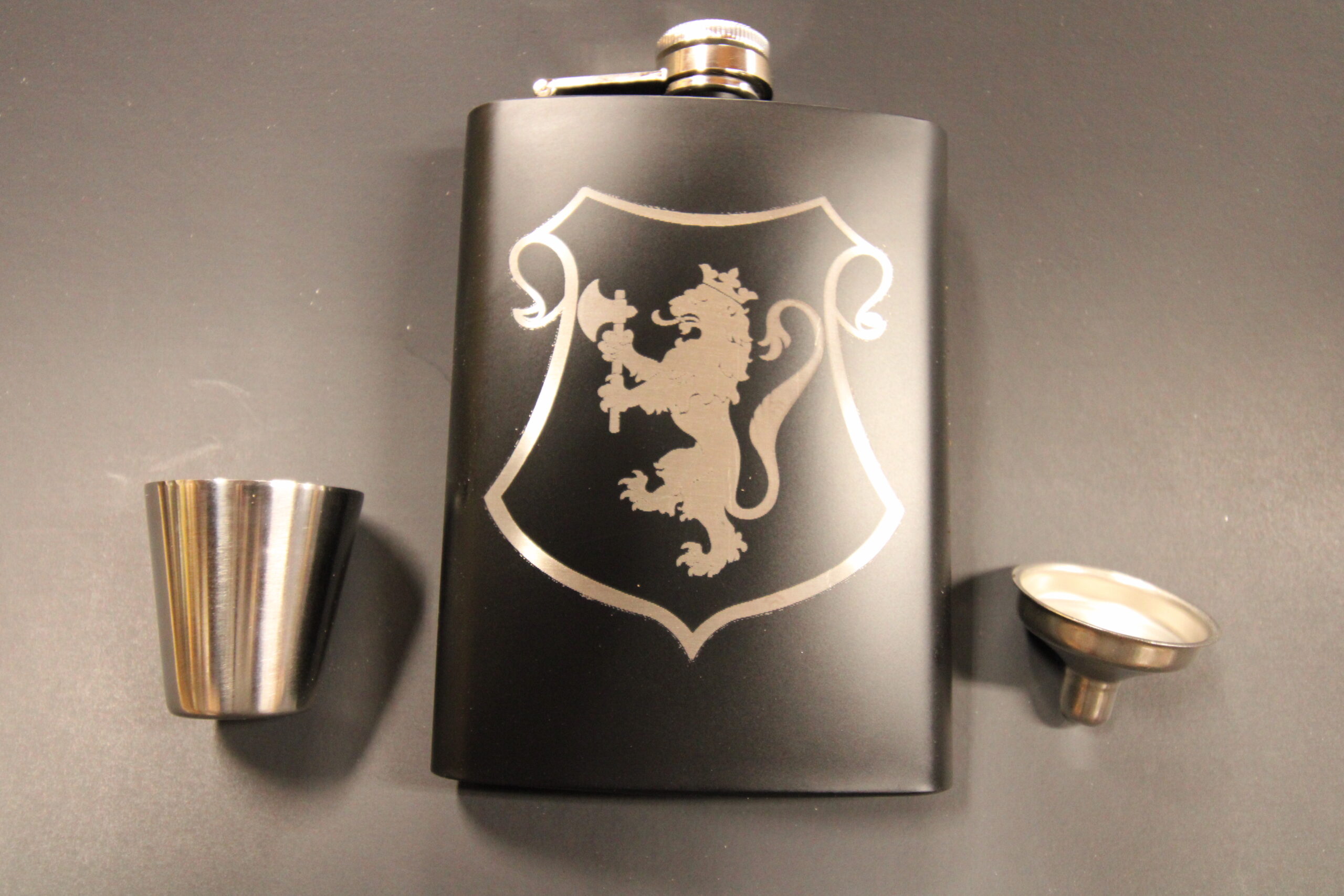 Laser engraved flask as a groomsmen’s gift.